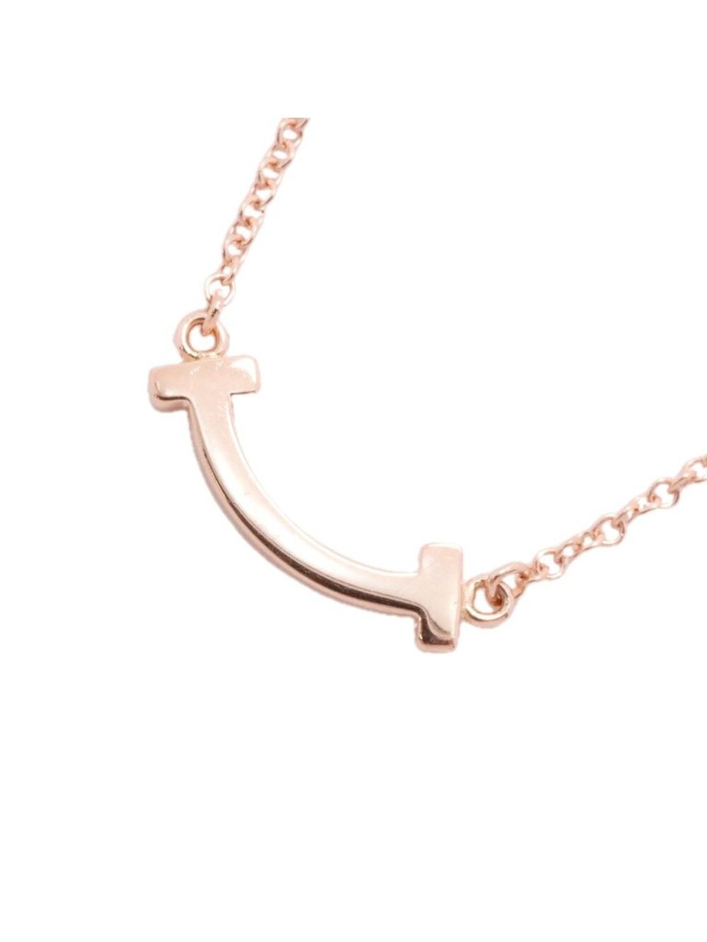 Tiffany & Co Necklace T Smile Mini 18k Pink Gold